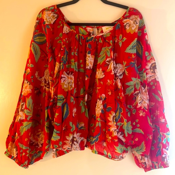 EUC Maeve Red Floral Blouse - Picture 2 of 8